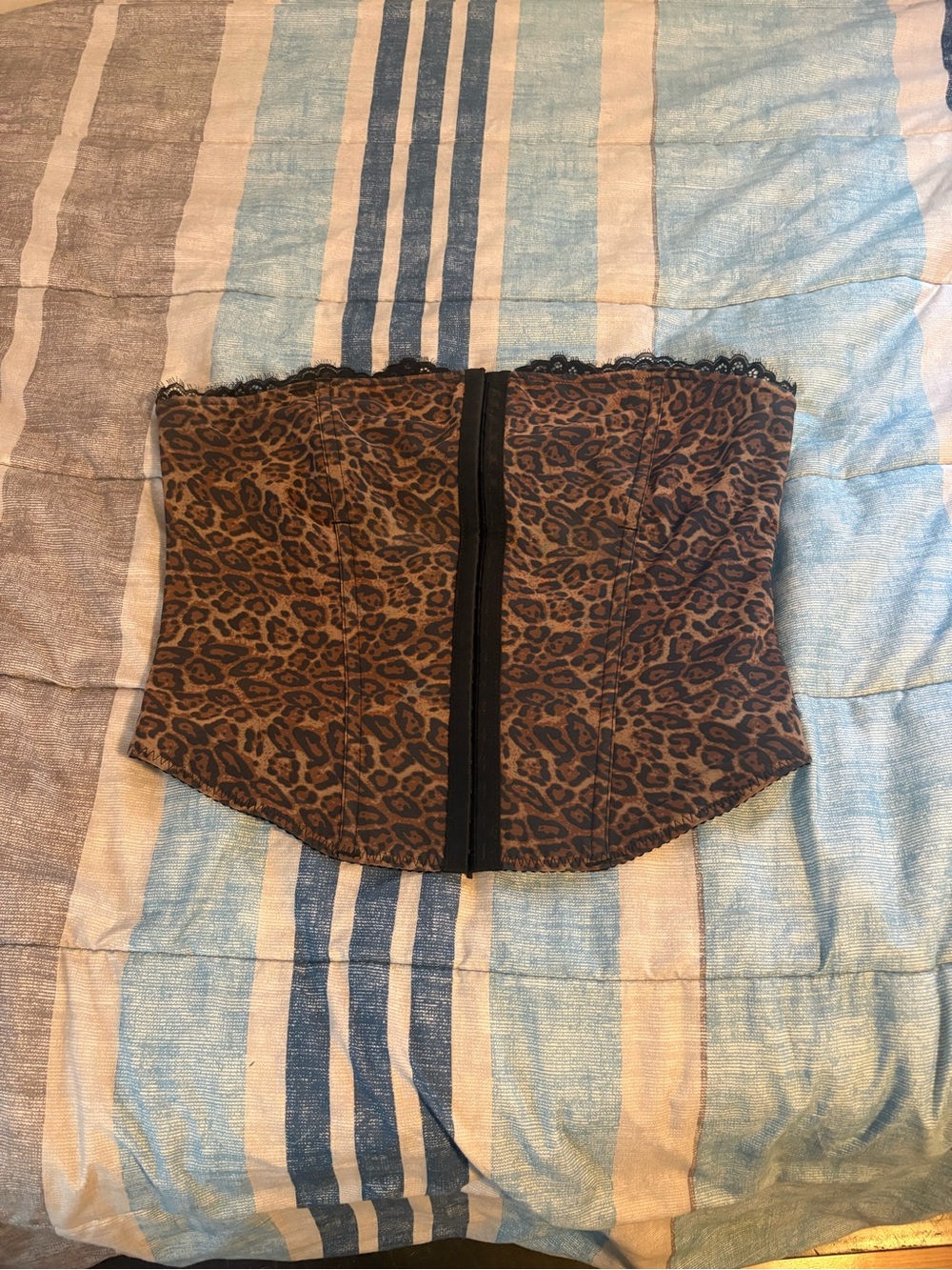 Leopard Print Waist Cincher Crop Top - Brown